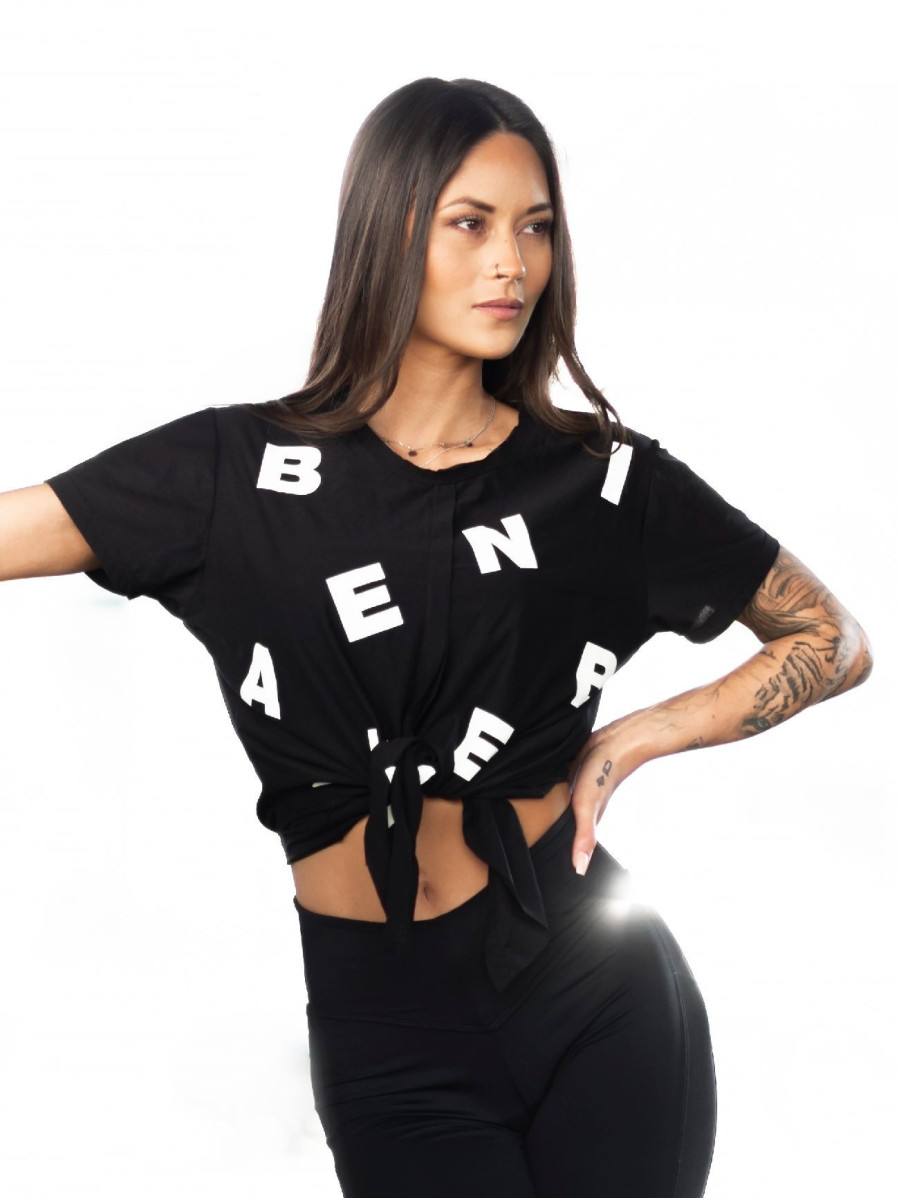 Camiseta atada Letters N680 NEGRO NEBBIA