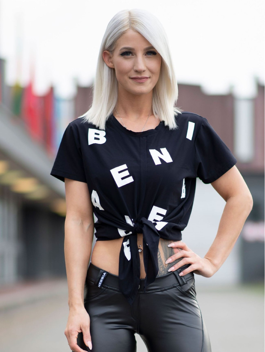 Camiseta atada Letters N680 NEGRO NEBBIA