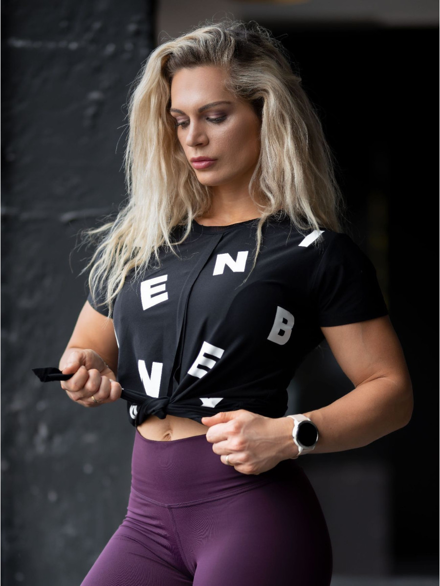 Camiseta atada Letters N680 NEGRO NEBBIA