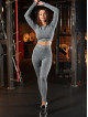 Top corto sin costuras PUSH UP MAX K084 gris oscuro MITARE