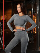 Top corto sin costuras PUSH UP MAX K084 gris oscuro MITARE