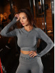 Top corto sin costuras PUSH UP MAX K084 gris oscuro MITARE