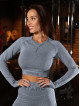 Top corto sin costuras PUSH UP MAX K084 gris oscuro MITARE