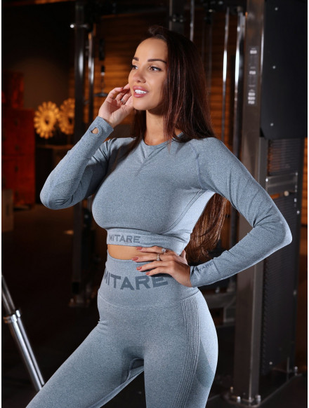 Top corto sin costuras PUSH UP MAX K084 negro MITARE