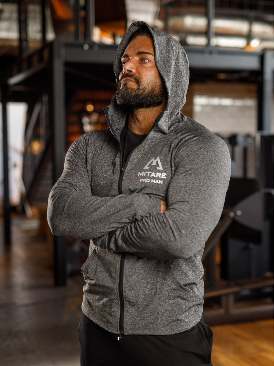 Sudadera con capucha K085 gris MITARE PRO MAN