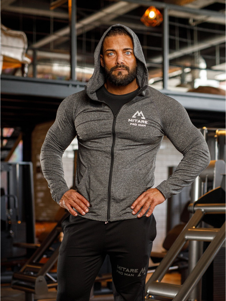 Sudadera con capucha K085 gris MITARE PRO MAN