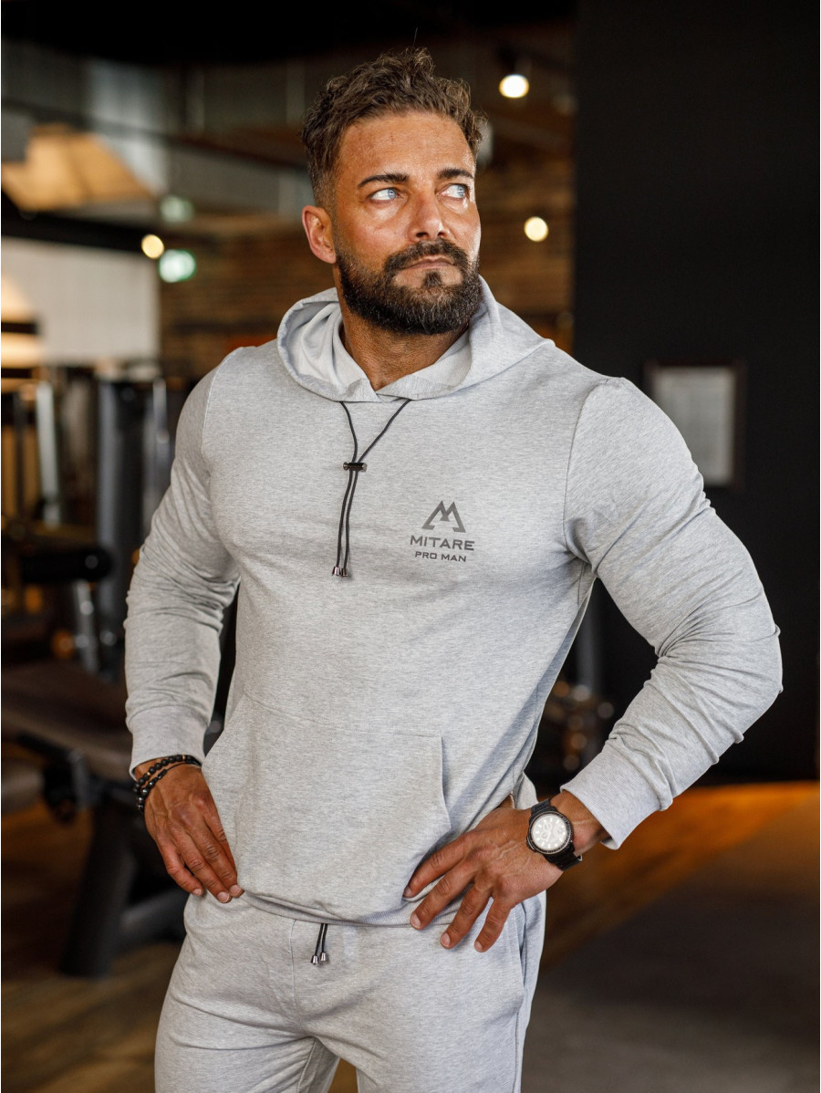 Sudadera con capucha K088 gris claro MITARE PRO MAN