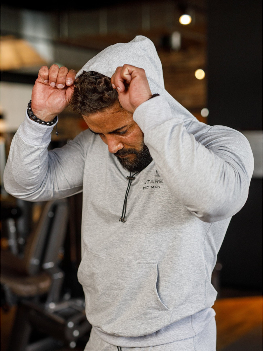 Sudadera con capucha K088 gris claro MITARE PRO MAN