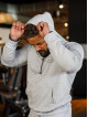 Sudadera con capucha K088 gris claro MITARE PRO MAN