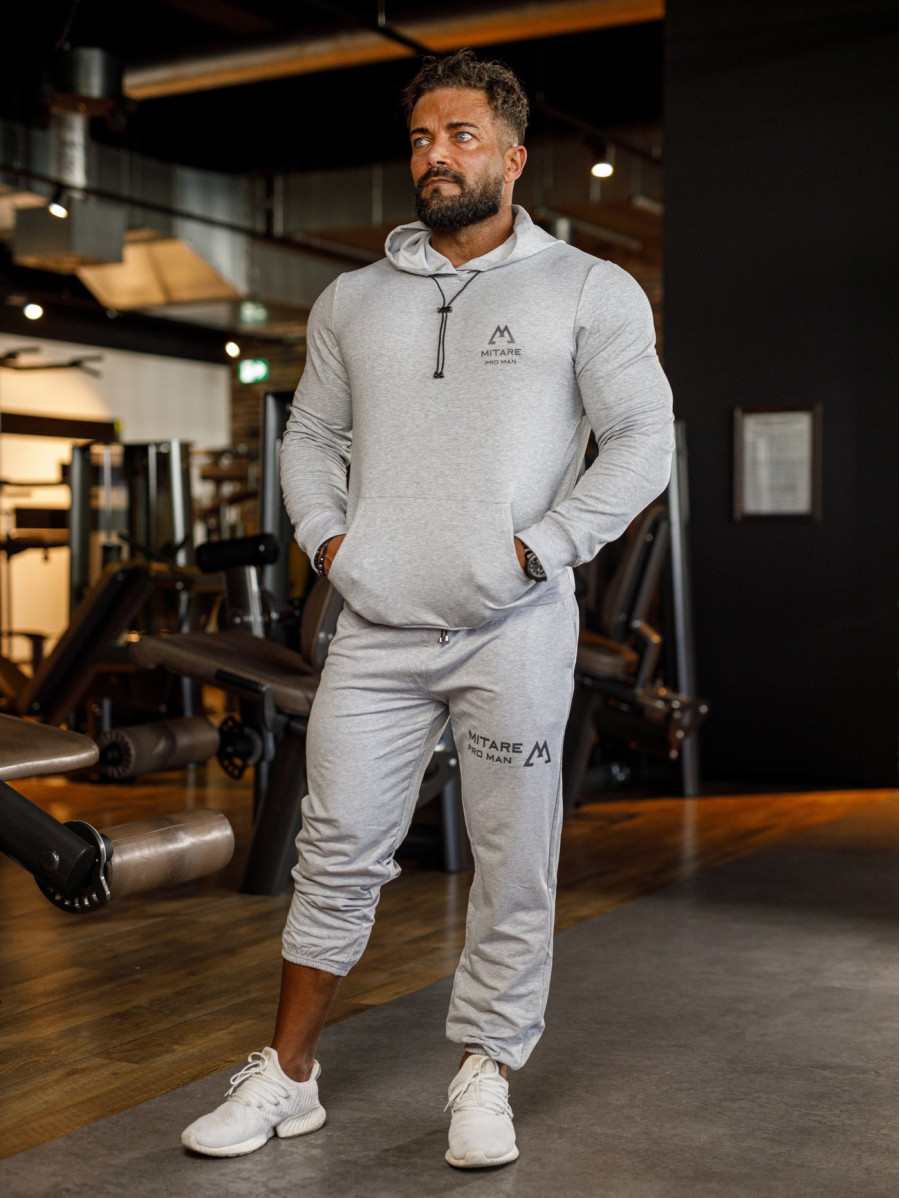 Sudadera con capucha K088 gris claro MITARE PRO MAN