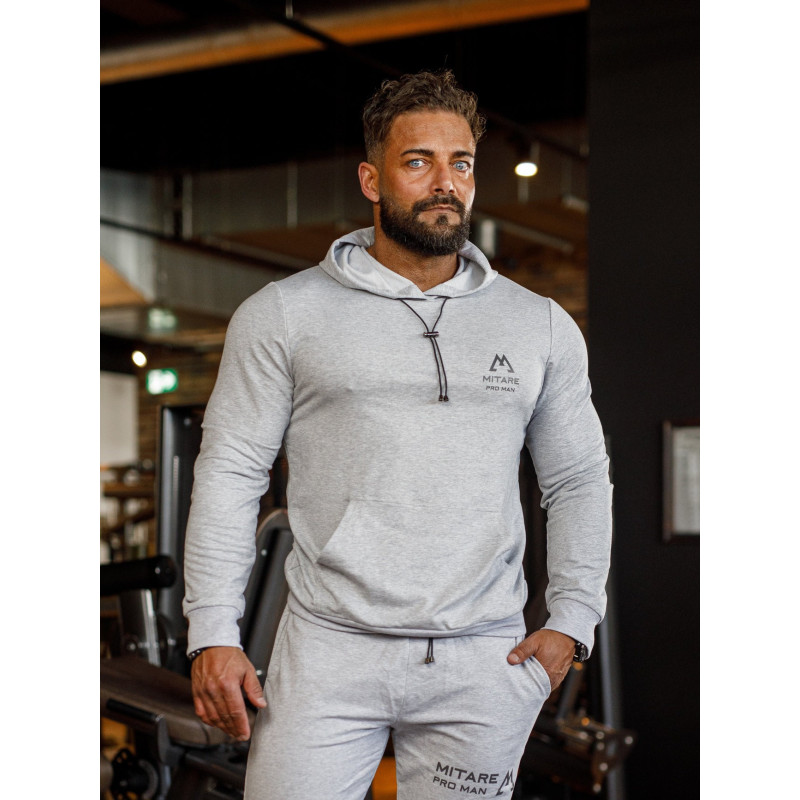 Sudadera con capucha K088 gris claro MITARE PRO MAN