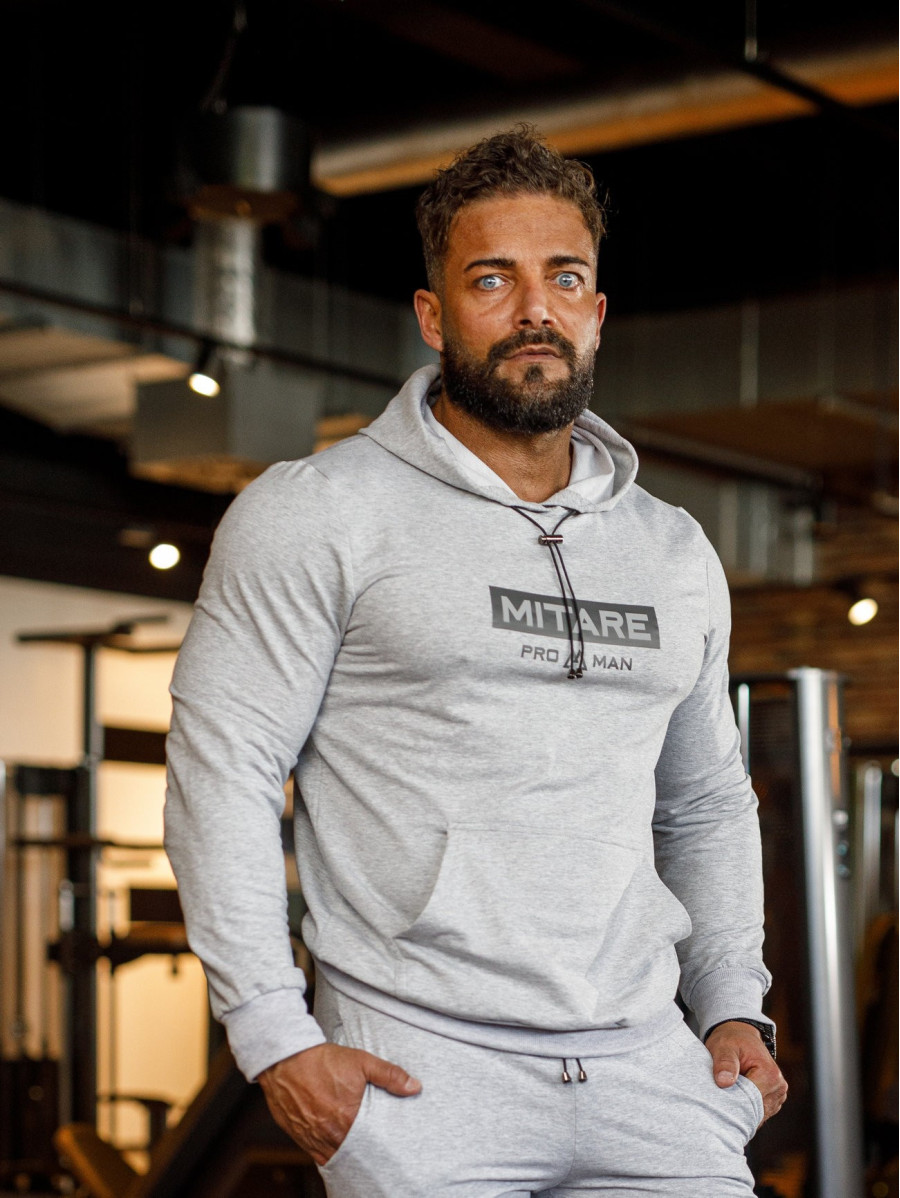 Sudadera con capucha K103 gris claro MITARE PRO MAN