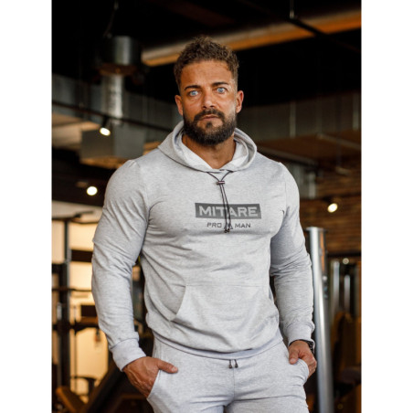 Sudadera con capucha K103 gris claro MITARE PRO MAN