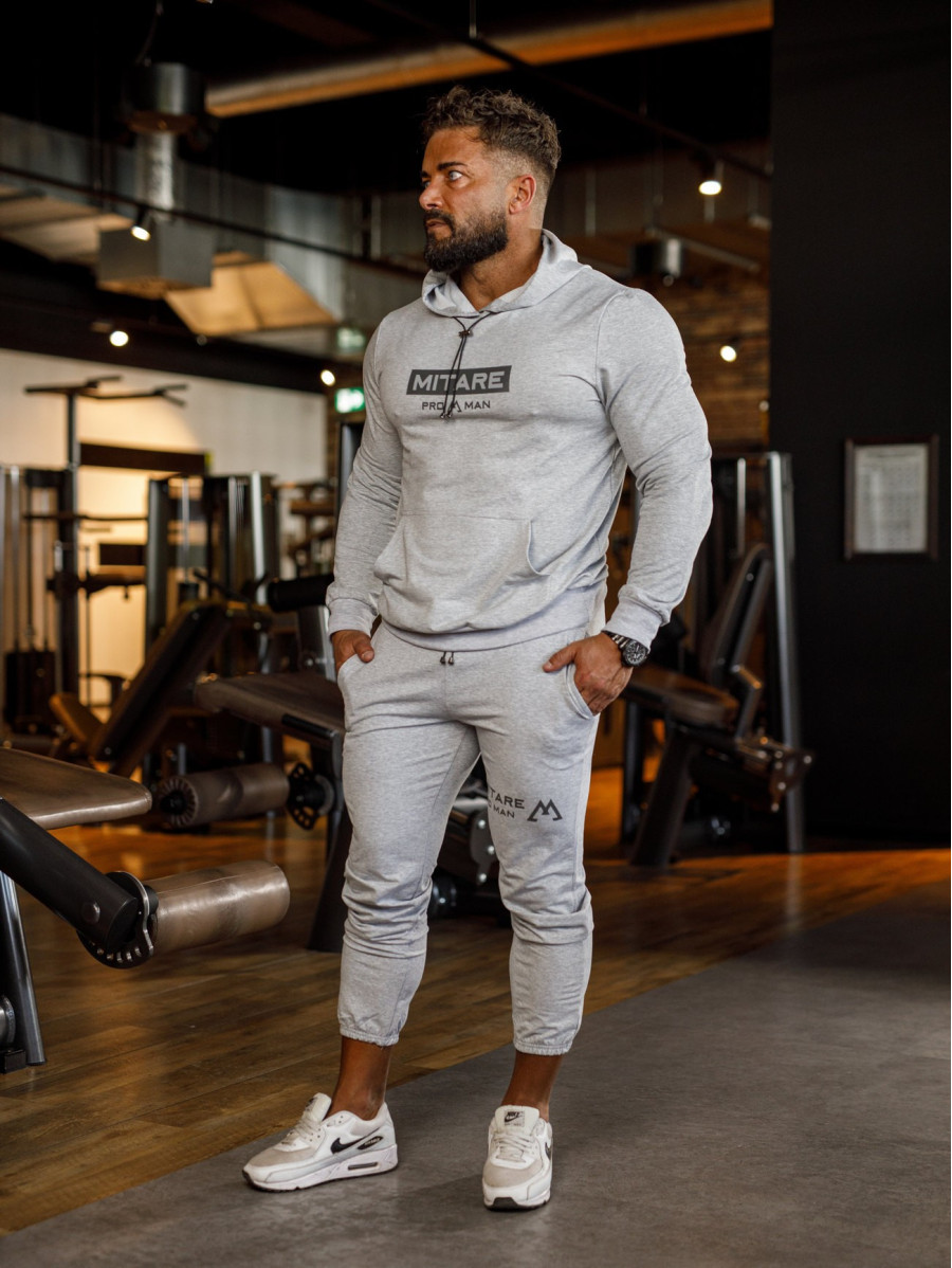 Sudadera con capucha K103 gris claro MITARE PRO MAN