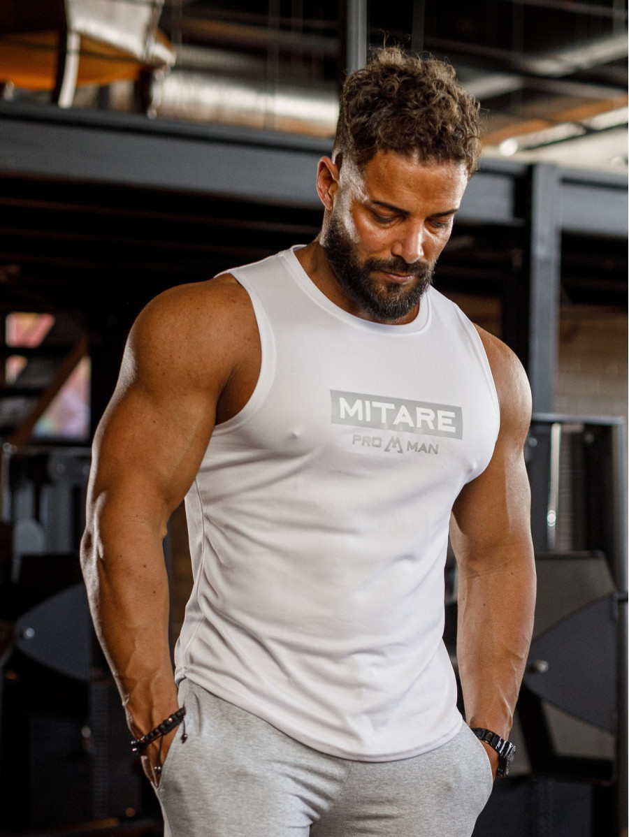 Camiseta de tirantes K092 blanco MITARE PRO MAN