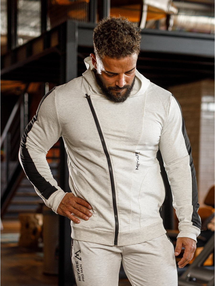 Sudadera con capucha K097 gris claro MITARE PRO MAN