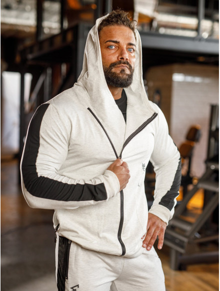 Sudadera con capucha K097 gris claro MITARE PRO MAN