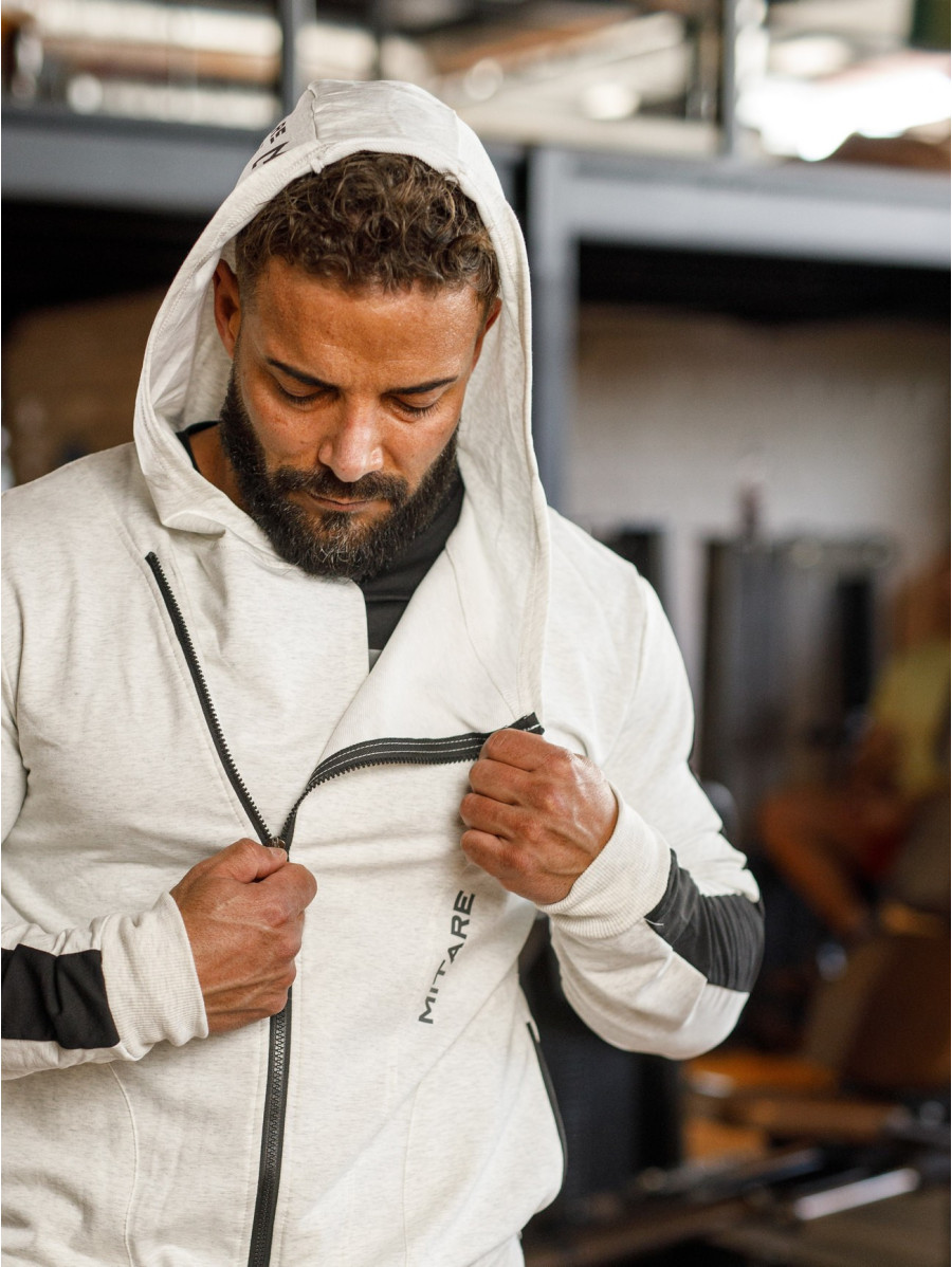Sudadera con capucha K097 gris claro MITARE PRO MAN