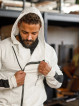 Sudadera con capucha K097 gris claro MITARE PRO MAN