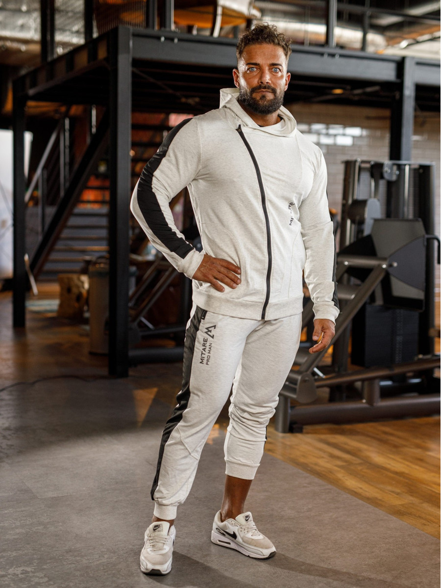 Sudadera con capucha K097 gris claro MITARE PRO MAN
