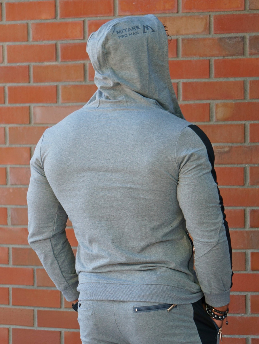 Sudadera con capucha K097 gris claro MITARE PRO MAN