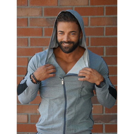 Sudadera con capucha K097 gris claro MITARE PRO MAN