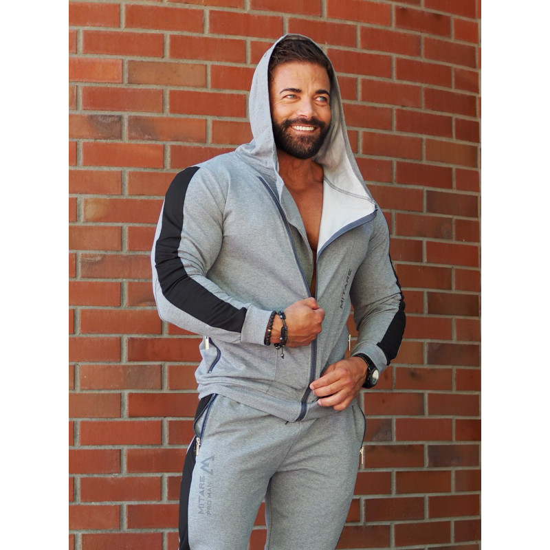 Sudadera con capucha K097 gris claro MITARE PRO MAN
