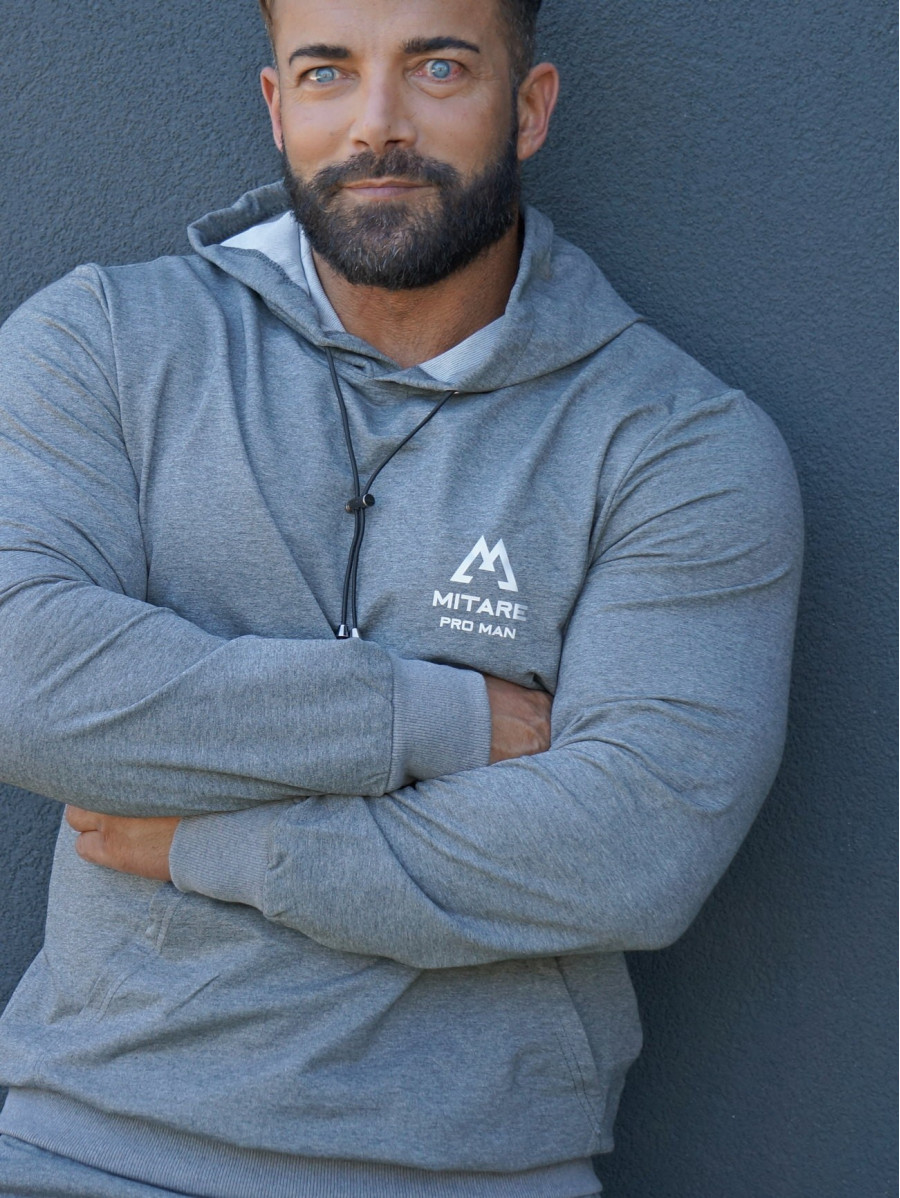Sudadera con capucha K088 gris oscura MITARE PRO MAN