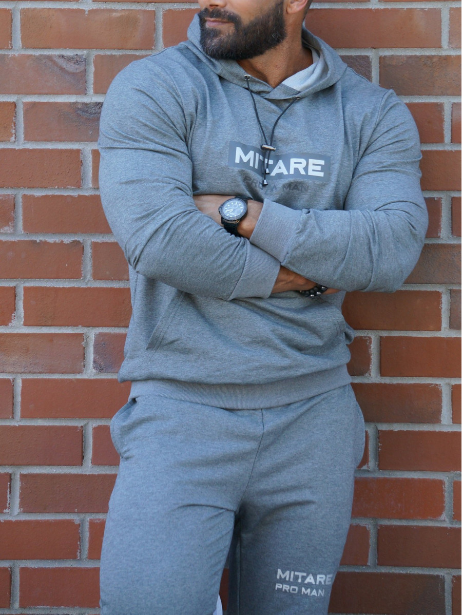 Sudadera con capucha K103 gris oscuro MITARE PRO MAN