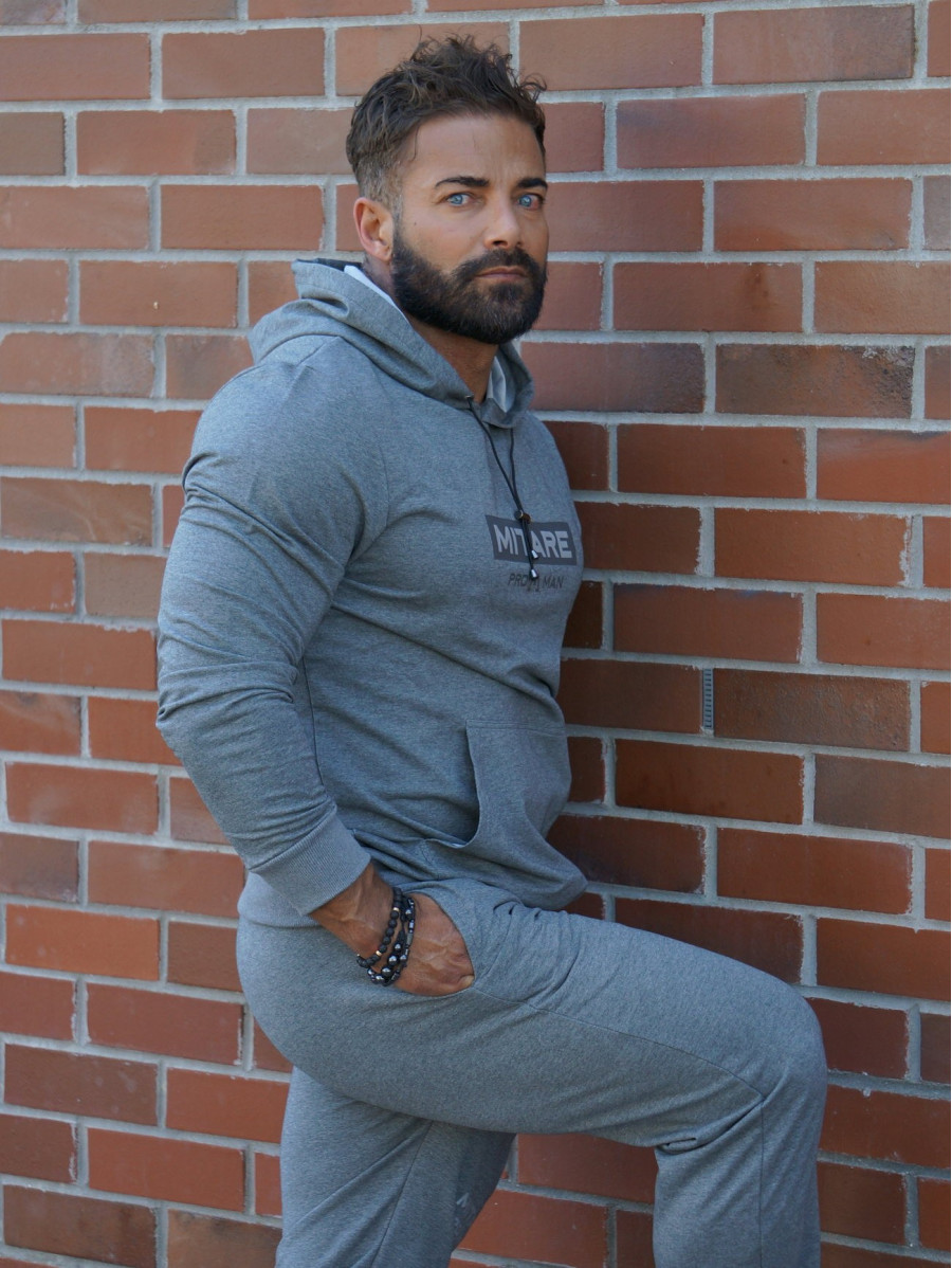Sudadera con capucha K103 gris oscuro MITARE PRO MAN