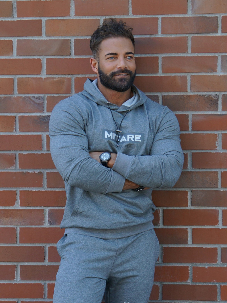 Sudadera con capucha K103 gris oscuro MITARE PRO MAN