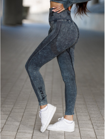 Leggings sin costuras PUSH UP MAX MARBLE K111 negro MITARE