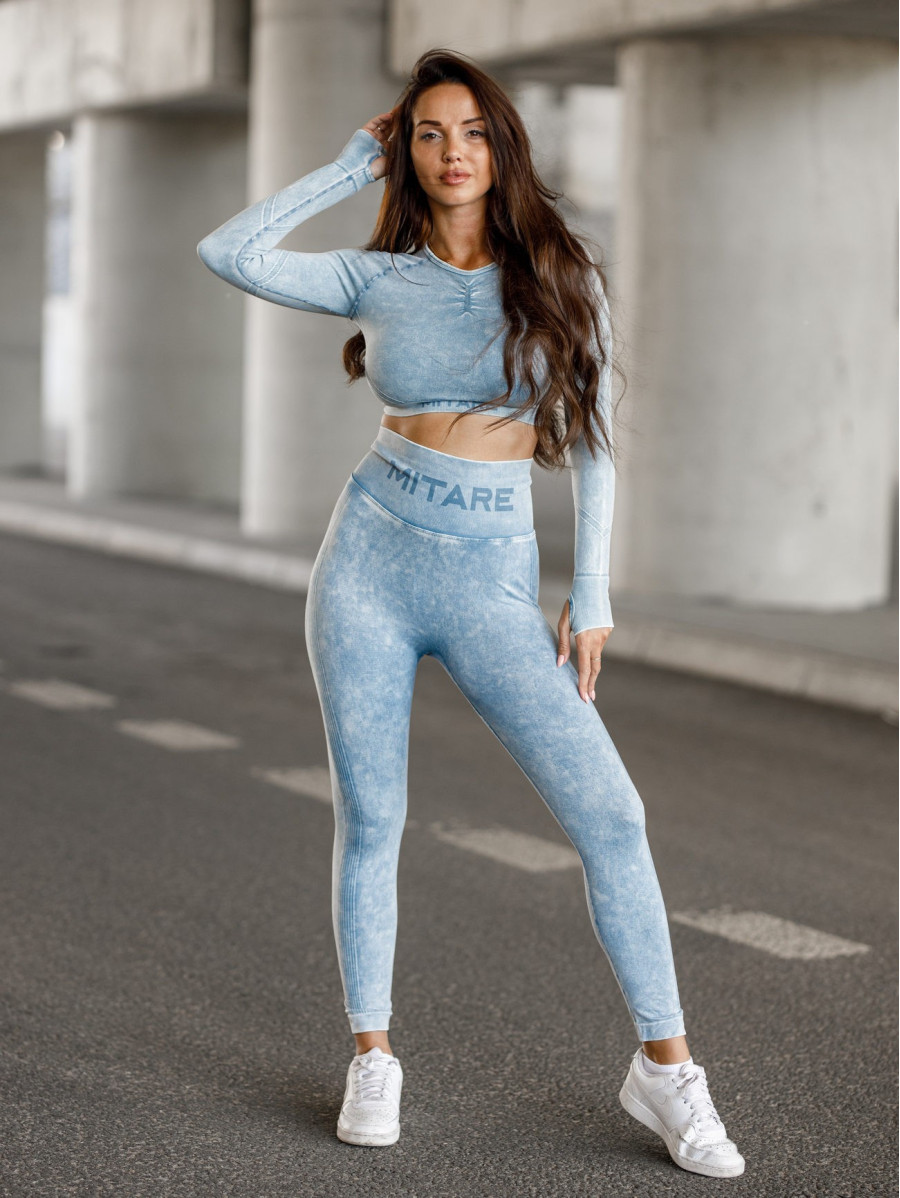 Top corto sin costuras PUSH UP MAX MARBLE K110 vaqueros azules MITARE