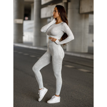 Leggings sin costuras PUSH UP MAX MARBLE K111 gris claro MITARE