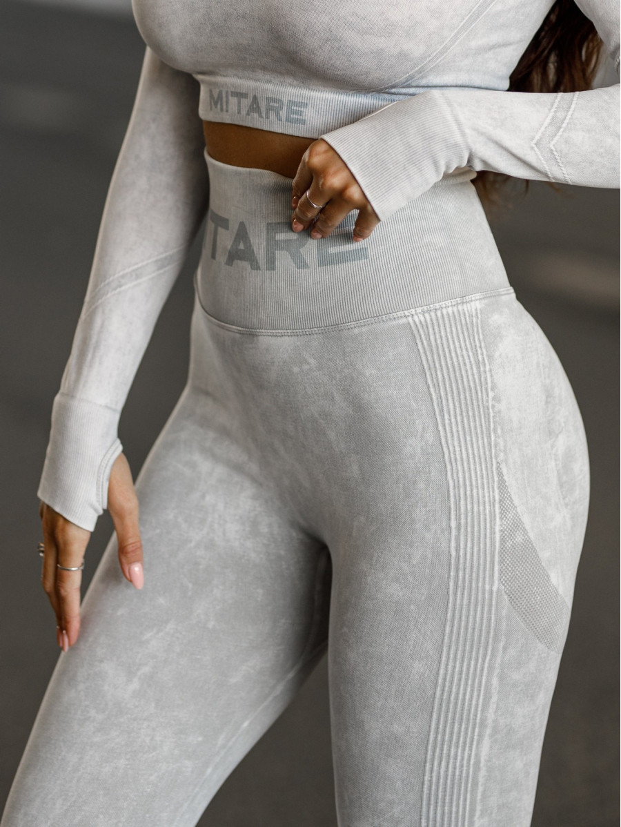 Leggings sin costuras PUSH UP MAX MARBLE K111 gris claro MITARE