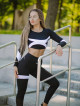 Crop Top Manga Larga PEARL K025 negro MITARE