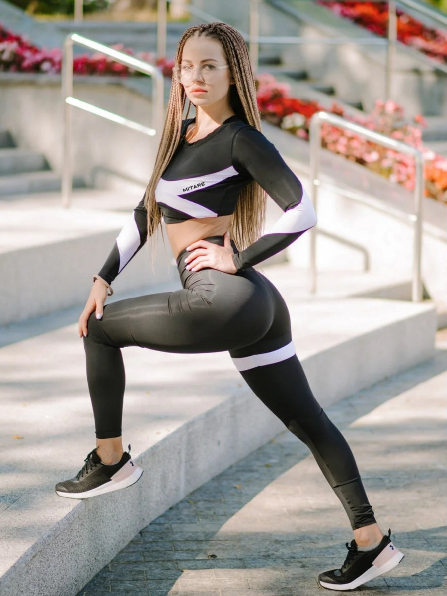 Crop Top Manga Larga PEARL K025 negro MITARE