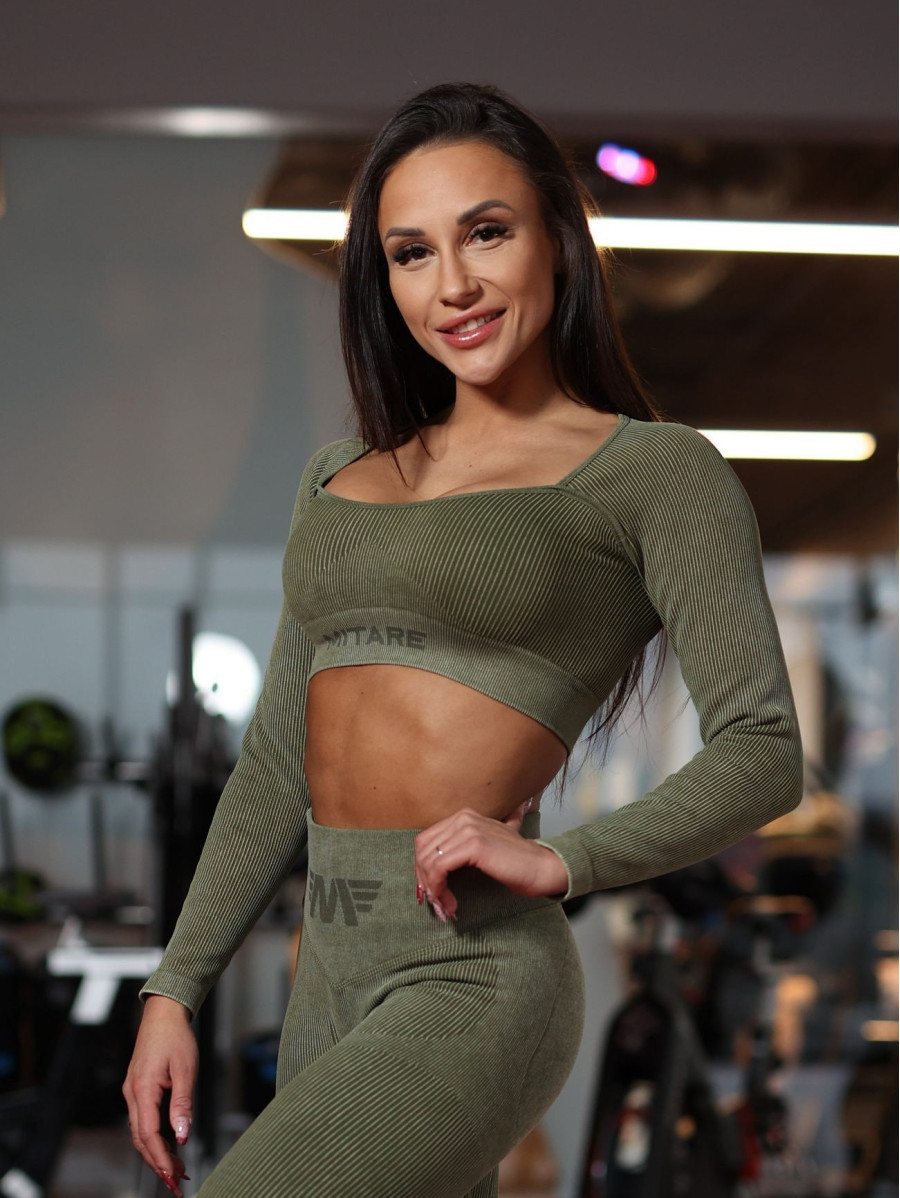 Crop Top sin costuras DREAM K107 verde MITARE