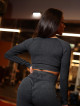 Crop Top sin costuras DREAM K107 grafito MITARE