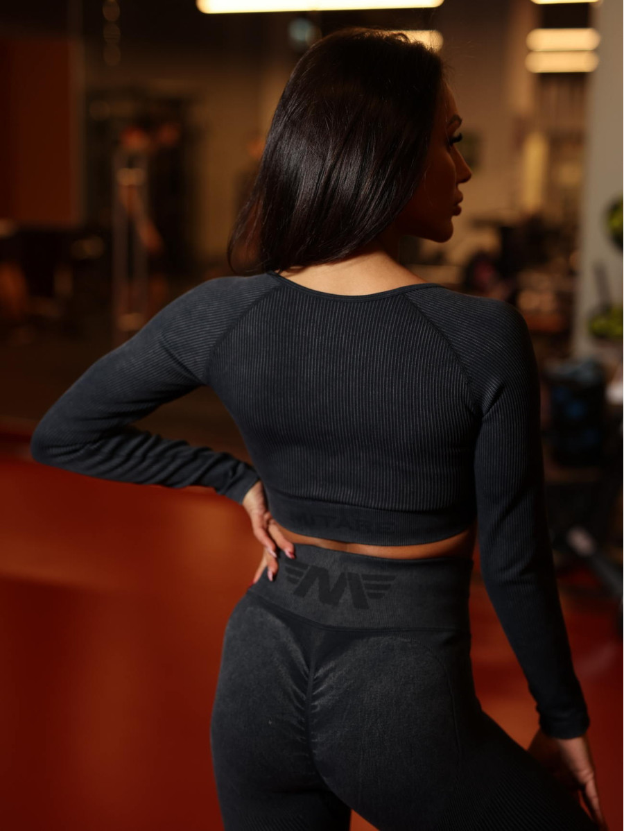 Crop Top sin costuras DREAM K107 grafito MITARE