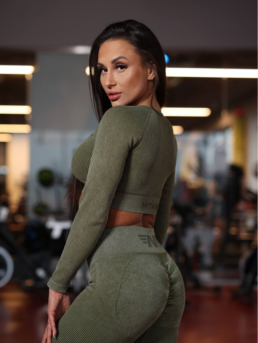 Crop Top sin costuras DREAM K107 verde MITARE
