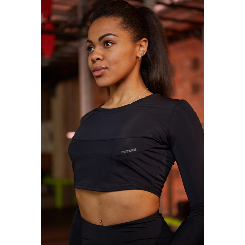 Crop Top Manga Larga SWEET K026 negro MITARE