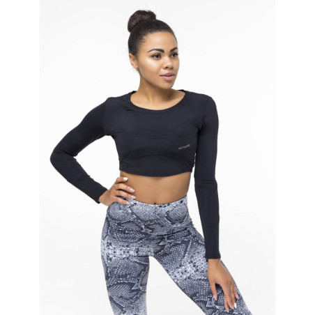 Crop Top Manga Larga SWEET K026 negro MITARE