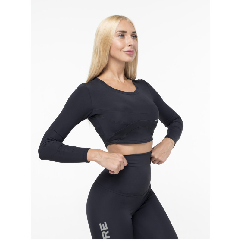 Crop Top Manga Larga SWEET K026 negro MITARE