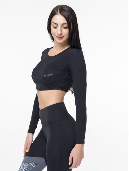 Crop Top Manga Larga SWEET K026 negro MITARE