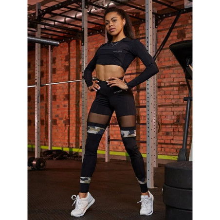 Crop Top Manga Larga SWEET K026 negro MITARE