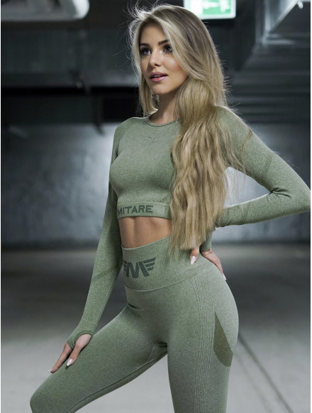 Top corto sin costuras PUSH UP MAX K084 ejercito verde MITARE 2
