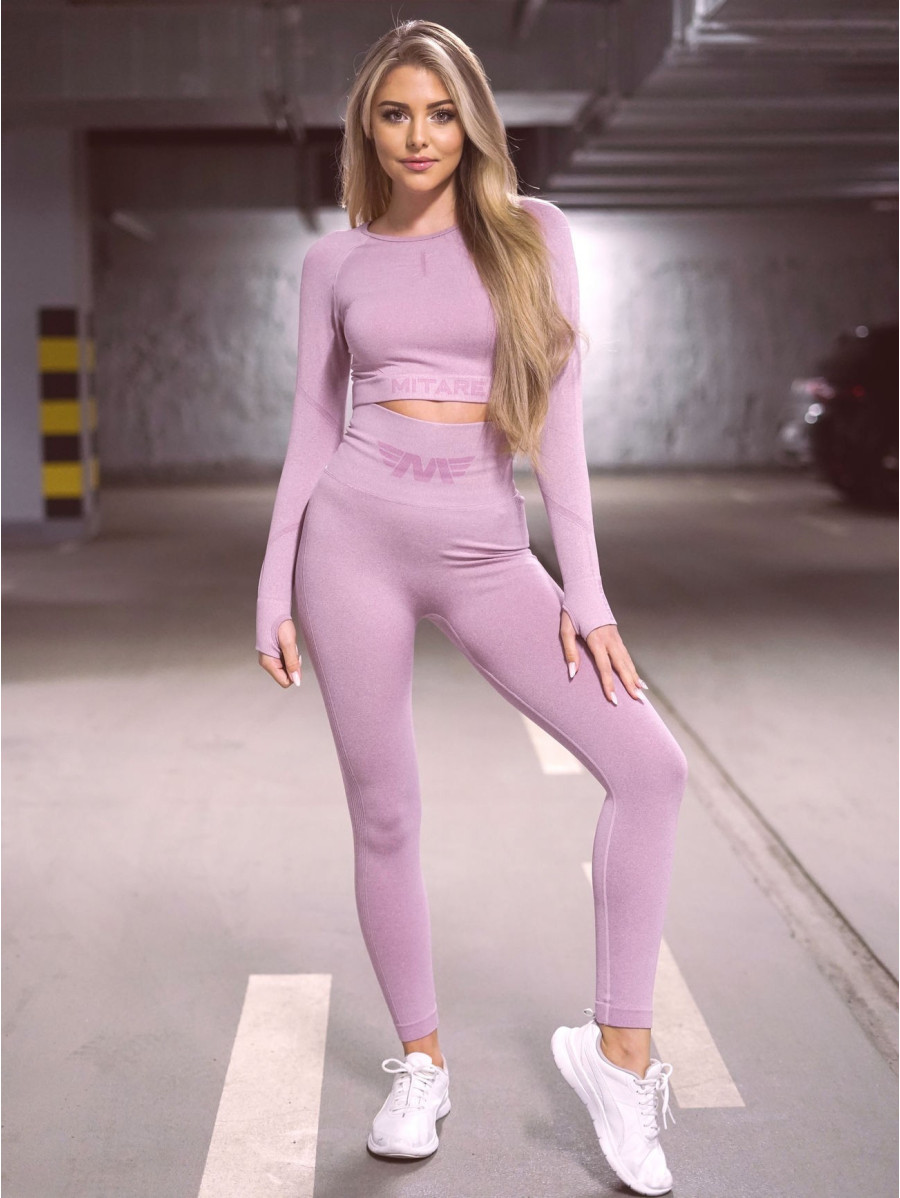 Top corto sin costuras PUSH UP MAX K084 morado claro MITARE